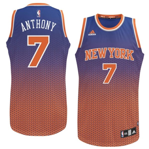 nba new york knicks #7 anthony blue orange[drift fashion]